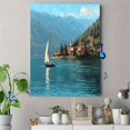 thumbnail image 4 of Sailboat Landscape Oil Painting Canvas Print Wall Art for Living Room Bedroom Hotel Lobby Dining Room Office Vacation Home Decor, 4 of 8