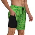 thumbnail image 3 of Haiem St Patrick's Day Mens Swim Trunks with Compression Liner 2 in 1 Swimming Shorts Stretch Swimwear Quick Dry,Board Shorts-XX-Large, 3 of 9