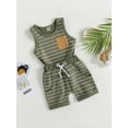 thumbnail image 3 of Bagilaanoe 2pcs Toddler Baby Boy Short Pants Set Striped Sleeveless Tank Tops + Shorts 6M 12M 18M 24M 3T 4T Kids Casual Summer Outfits, 3 of 8