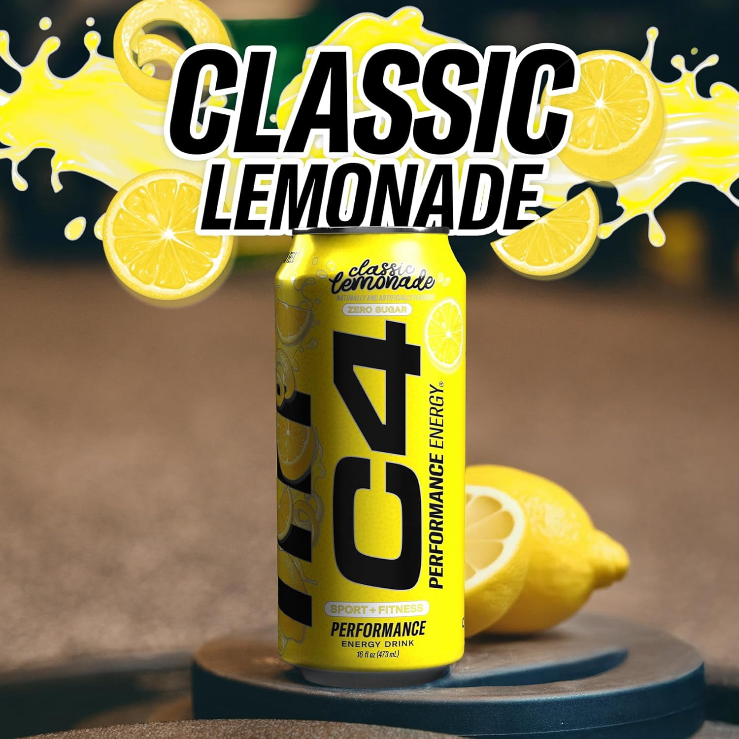 C4 Performance Energy Drink, Limited Edition Classic Lemonade, 16oz, 12 Pack Cans