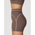 thumbnail image 5 of IBTOM CASTLE Womens Workout Sets Color Block Sports Bra Matching High Waist Shorts 2 Piece Gym Yoga Pilates Outfits Brown, 5 of 7