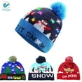 thumbnail image 3 of Deago LED Light Up Christmas Hat Beanie Knit Cap Colorful Lights Winter Snow Holiday Party Pom Pom Beanie Hats, 3 of 9