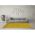 thumbnail image 3 of Ahgly Company Machine Washable Indoor Square Oriental Yellow Industrial Area Rugs, 7' Square, 3 of 4
