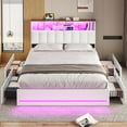 thumbnail image 6 of PU Upholstered Bed with Storage Headboard and 7 Drawers, Black, 6 of 11