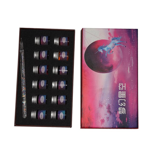 Juego de bolígrafo y tinta Glass Dip Signature Crystal Starry Sky