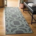 thumbnail image 3 of SAFAVIEH Dhurrie Sebastian Geometric Wool Area Rug, Grey/Light Blue, 8' x 10', 3 of 9