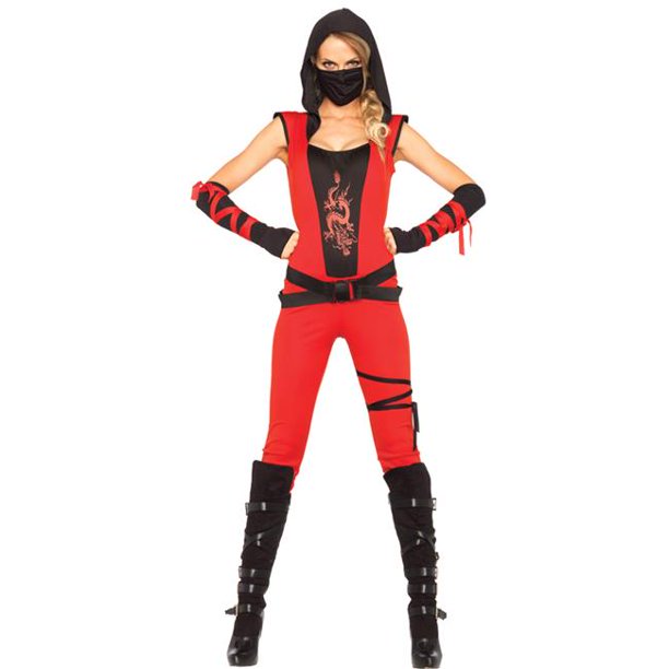 Morris Costumes UA85384LG Ninja Assassin 4 Pièces Costume Rouge&44; Grand