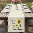 thumbnail image 4 of Sunflower Table Runner - 108 Inch Long Vintage Botanical Cotton and Linen Blended Dress Scarves Farmhouse Table Runner for Kitchen Dining, Coffee Table, 13" x 108", 4 of 8
