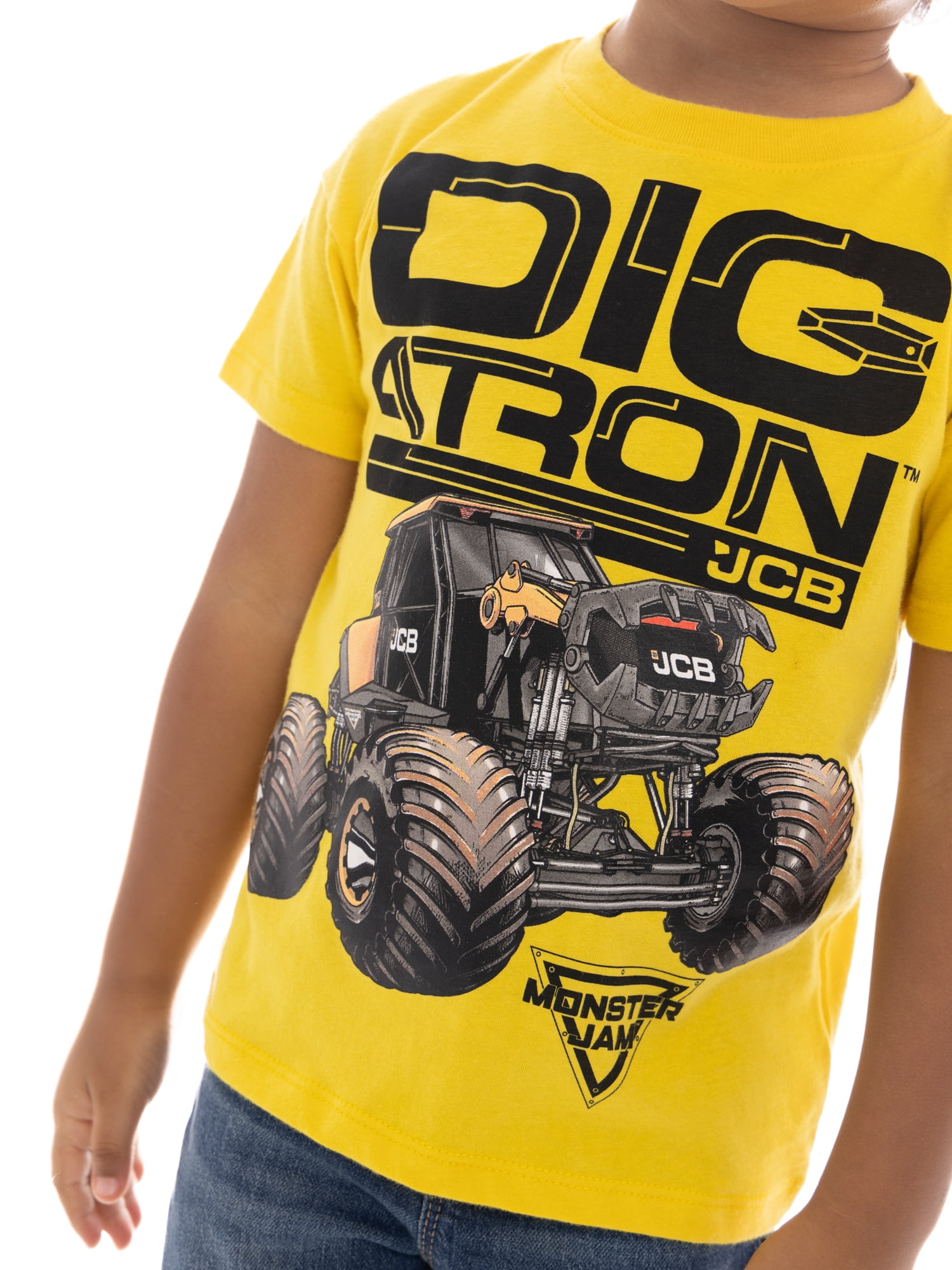 Monster Jam Toddlers’ Digatron Cotton Graphic Tee with Short Sleeves, Sizes 12M-5T