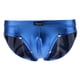 thumbnail image 2 of Men Wet Look Shiny Briefs Short Fancy Pouch Ropa interior baja Azul jinwen Ropa interior brillante de los hombres, 2 of 8