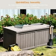 thumbnail image 5 of 120 Gallon Waterproof Deck Box Patio Furniture Organization Container with Lockable Lid, Resin Outdoor Storage Box for Garden, Yard, Poolside, Gray, 5 of 7