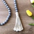 thumbnail image 5 of 58inch Macrame Wood Bead Garland With Tassels Rustic Farmhouse Tiered Tray Holiday Decorations Natural Country Home Decor, 5 of 7