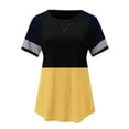 thumbnail image 5 of TSADFHJI Chandail en Molleton pour Femmes Imprimé Mode Décontractée Col Rond Manches Courtes T-Shirt Jaune, 5 of 5