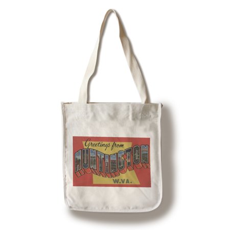 Huntington, West Virginia - Large Letter Scenes (100% Cotton Tote Bag - Reusable)