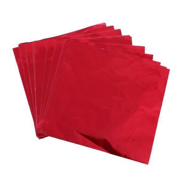 Papel de embalaje para dulces y chocolate Strade Fareast Limited envoltorio de papel de aluminio rojo 8x8cm 100 uds