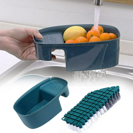 

CHUANK Sink Strainer Colander Drain Basket Saddle-shaped Mesh Strainer Bendable Kitchen Brush Kitchen Tools Set 2pcs