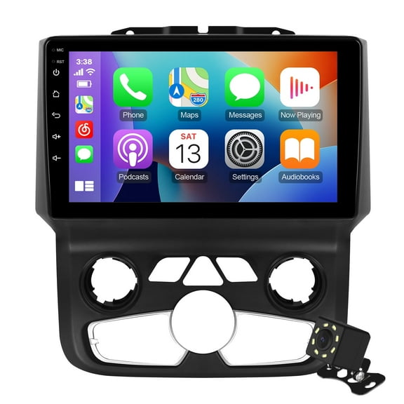 2 32G 9 inches Android 12 Double Din Car Stereo for Dodge RAM 1500/2500/3500 2013-2018 Auto AC