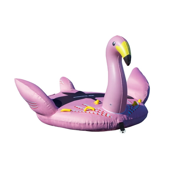 Swimline Solstice Water Sport Inflatable Flamingo 1 to 2 Rider Boat Towable Tube