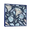 thumbnail image 3 of Designart 'Navy Blue Botanical Pattern With Feathers' Traditional Framed Canvas Wall Art Print, 3 of 4