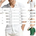 thumbnail image 3 of Breathable Wrinkle Friendly Linen Shirt for Men, Loose Fit Pocket Roll Sleeve Solid Blouse for Daily Street Casual Wear Green L, 3 of 4