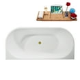 thumbnail image 6 of 67" Streamline B-404-156-BGL Soaking Freestanding Tub and Tray With Internal Drain in Brushed Gold, 6 of 10