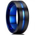 thumbnail image 1 of Suministro de joyas Gabei en stock, anillo de acero inoxidable personalizado simple, anillo de hombre de moda esmerilado bilateral de una sola ranura, 1 of 5