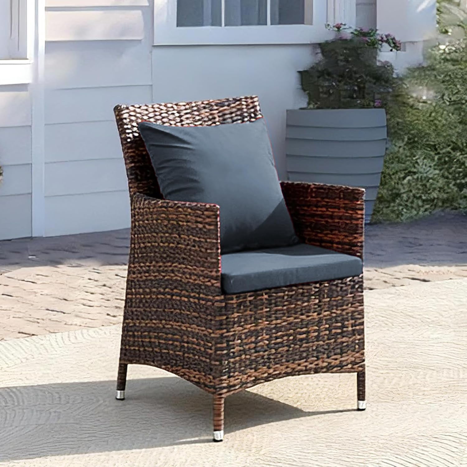 Waterproof 3-Piece Patio Sofa Cushion Cover Set - Replacement Covers for Outdoor Wicker Furniture, Bench & Seat Cushions with 4pcs Throw Pillow Cover