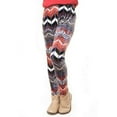 thumbnail image 2 of Kid's Velour Printed Leggings, Tribal Print/Grey/Dark Orange, L, 1 Piece, 2 of 3