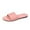 Pink, variant on JeashCHAT Womens Slide Sandals Summer Open Toe Slip On Flat Sandals Soft Leather Slippers for Beach (Beige)
