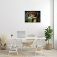 thumbnail image 2 of Stupell Industries Funny Owl Reading Leather Chair Hoot Book Novelty Painting Gray framed Art Print Wall Art, 24 x 30, Design by Lucia Heffernan, 2 of 7