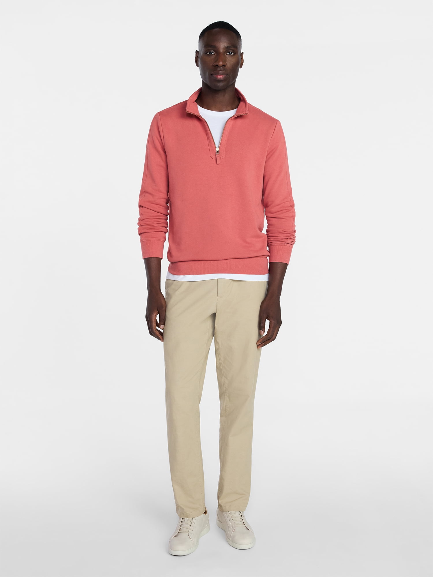 George Men's Washed Terry Quarter Zip Sweater, Sizes S-3XL