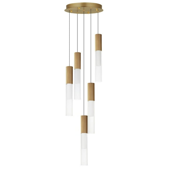 ET2 Lighting - Reeds - 25W 5 LED Pendant-17 Inches Tall and 13.75 Inches Wide