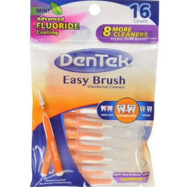 DenTek Easy Brush Interdental Cleaners, Mint 16 ea Pack of 4