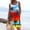 Red, variant on Women Summer Jumpsuit Fashion Relaxed Fit Printed Sleeveless Shorts, Button Front with Pockets for a Fun, Playful Style Navy XL