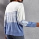 thumbnail image 4 of Suéter de mujer con hombros caídos y cuello redondo de manga larga con degradado para otoño invierno azul S, 4 of 6