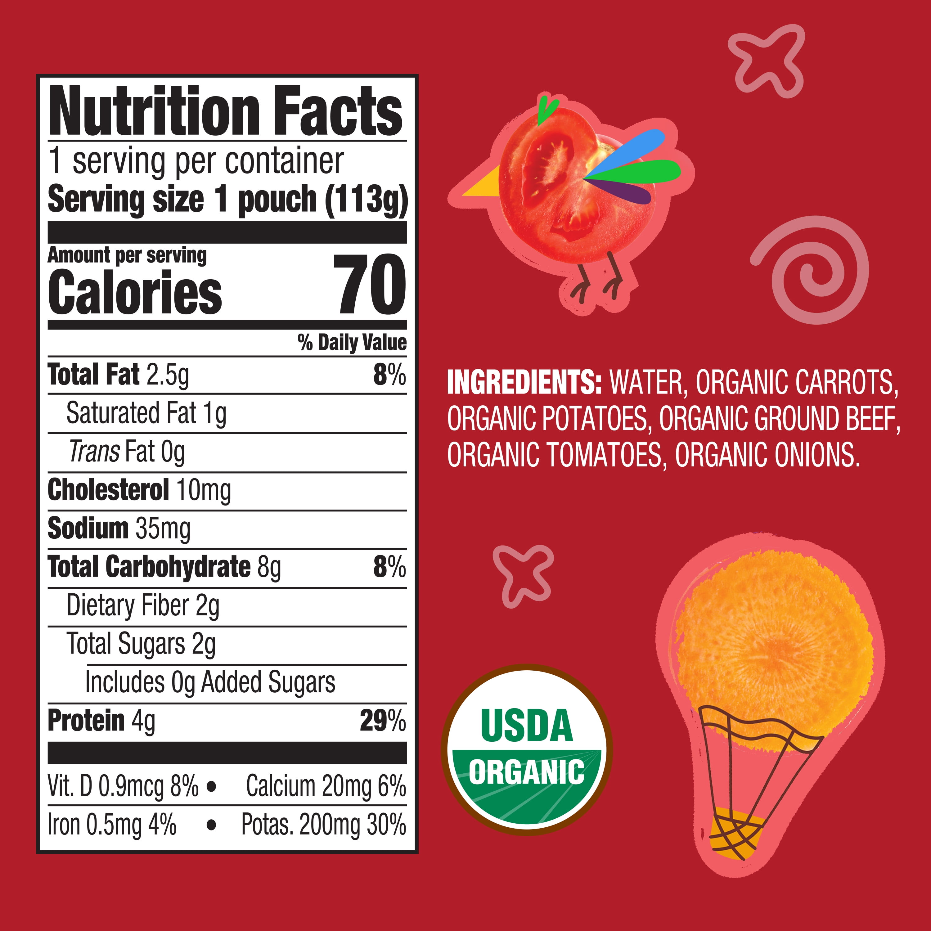 (3 pack) Earth's Best Organic Stage 3 Baby Food, Beef Medley Protein & Veggie Puree, 4 oz Pouch