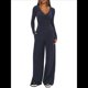 thumbnail image 1 of Conjuntos de 2 Piezas para Mujer para Estar en Casa en Otoño, Camisetas con Cuello Redondo y Pantalones Anchos, Conjuntos Casuales A Juego. Azul Oscuro XL, 1 of 8