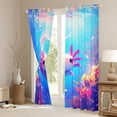 thumbnail image 3 of Homewish Cute Axolotl Blackout Curtains Set of 2 (52x84 Each),Watercolor Sea Coral Window Curtains,Pink Blue Curtains and Drapes For Girls,Ultra Soft Home Decor, 3 of 6