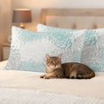 thumbnail image 3 of Aqua White Outdoor Waterproof Pillow Covers, Abstract Grey Chrysanthemum Flower Floral Decorative Rectangle Throw Pillowcase Sofa Cushion Sham for Patio/Couch/Chair, 20"x12" 2 Pack, 3 of 8