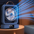 thumbnail image 1 of Ventilador pequeño plegable USB, mini ventilador de escritorio portátil recargable con pantalla digital, 3 velocidades, 1 of 4