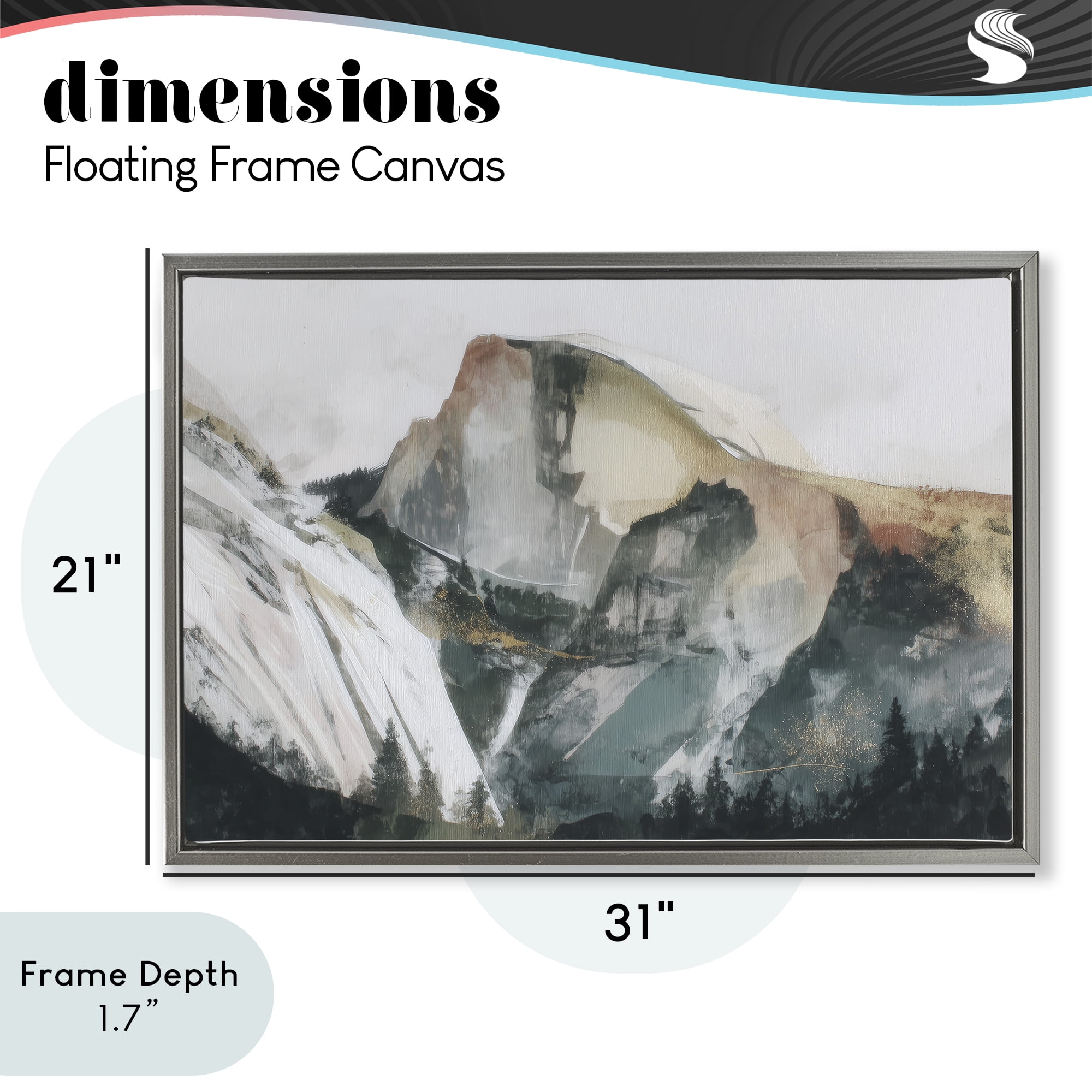 Stupell Industries Abstract Sierra Nevada Mountain Gray Framed Floater Canvas Wall Art, design by Chromatic Storm Studio