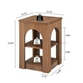 thumbnail image 5 of Wirrytor Arch End Table for Living Room with Open Storage Shelves, Side Table for Small Spaces, Chic Arched Design, Small Accent Tables,Couch Side Table, Nightstand for Badroom, Walnut, 5 of 8