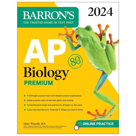 Pre-Owned AP Biology Premium, 2024: Comprehensive Review with 5 Practice Tests   an Online Timed Test Option (Paperback) 1506287794 9781506287799