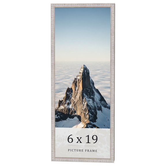 6x19 Frame White Real Wood Picture Frame Width 0.75 inches | Interior Frame Depth 0.5 inches |