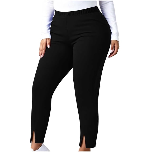 Edvintorg Leggings for Women Plus Size High Waisted Stretch Slimming Yoga Pant Women's Clothing Black L-5XL