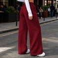 thumbnail image 5 of Gytharion Women's Solid Color Wide Leg Sweatpants Drawstring Elastic High Waist Joggers Loose Casual Streetwear Pants with Pockets, 5 of 6