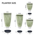 thumbnail image 6 of FIASON 4 Pack Large Plastic 24/21/12/10" H Running White Glaze Tall Planters,Tall Plant Pots for Outdoor Indoor with Shelf Inset, Glossy Smooth Finish Large Flower Pot with Drainage Holes for Patio, 6 of 6