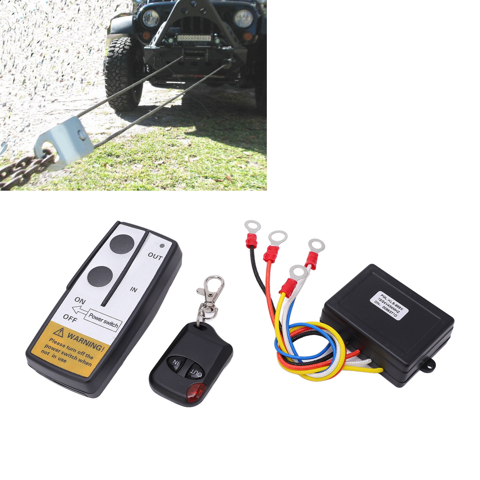 Télécommande Sans Fil Pour Treuil 12V – Remplacement Universel 2 Pièces, Portée 15 M, Compatible ATV, Camion, Warn, Superwinch