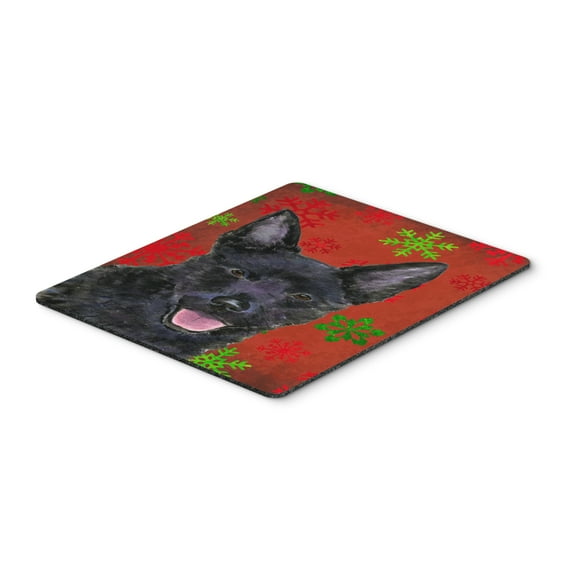 "Australian Kelpie Red Green Snowflakes Christmas Mouse Pad Hot Pad or Trivet"