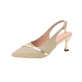 thumbnail image 2 of Women's Slingback Pumps with Stiletto Heel & Pointed Toe, Glitter Kitten Heels for Evening Parties, Cocktail Dinners, and Nightclub Nights, 2 of 9